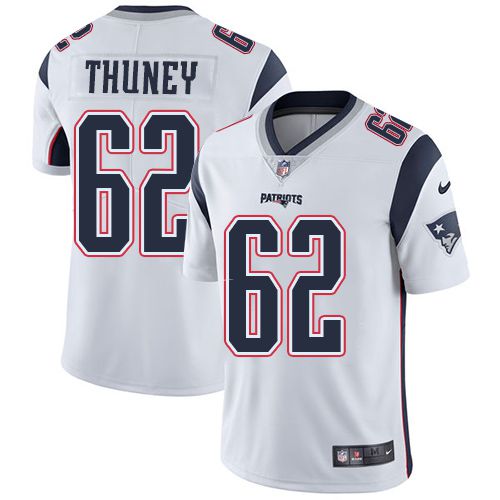 Men New England Patriots 62 Joe Thuney Nike White Limited NFL Jersey
